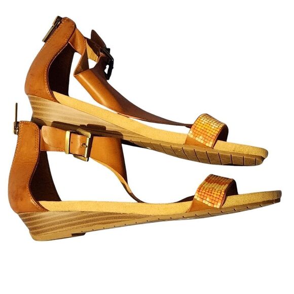 🇬🇪🔹️Kenneth Cole Reaction Great Mate 2 Bead & Zipper Wedge Sandals Size 8 - Picture 3 of 12